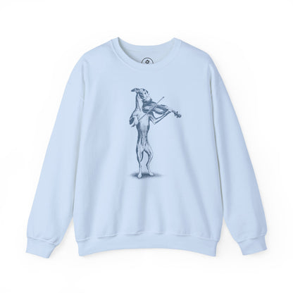 Italian Greyhound Whippet Violin Sweatshirt Light Blue Taco-Dog