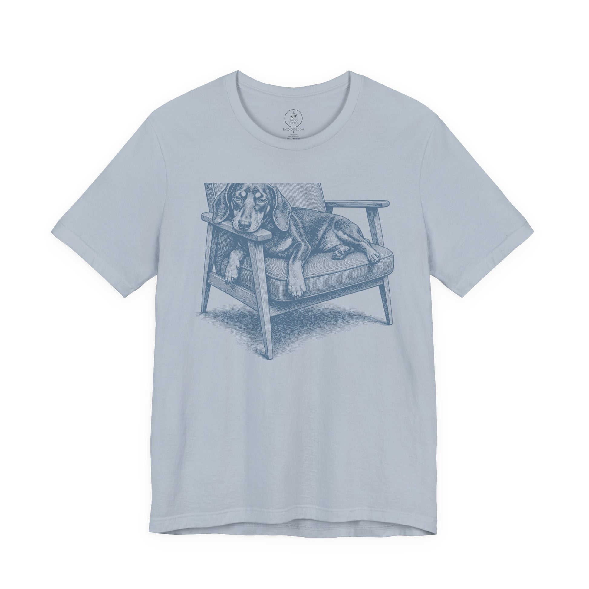 Dachshund Occupied T-Shirt Light Blue Taco-Dog