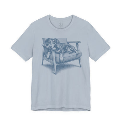 Dachshund Occupied T-Shirt Light Blue Taco-Dog
