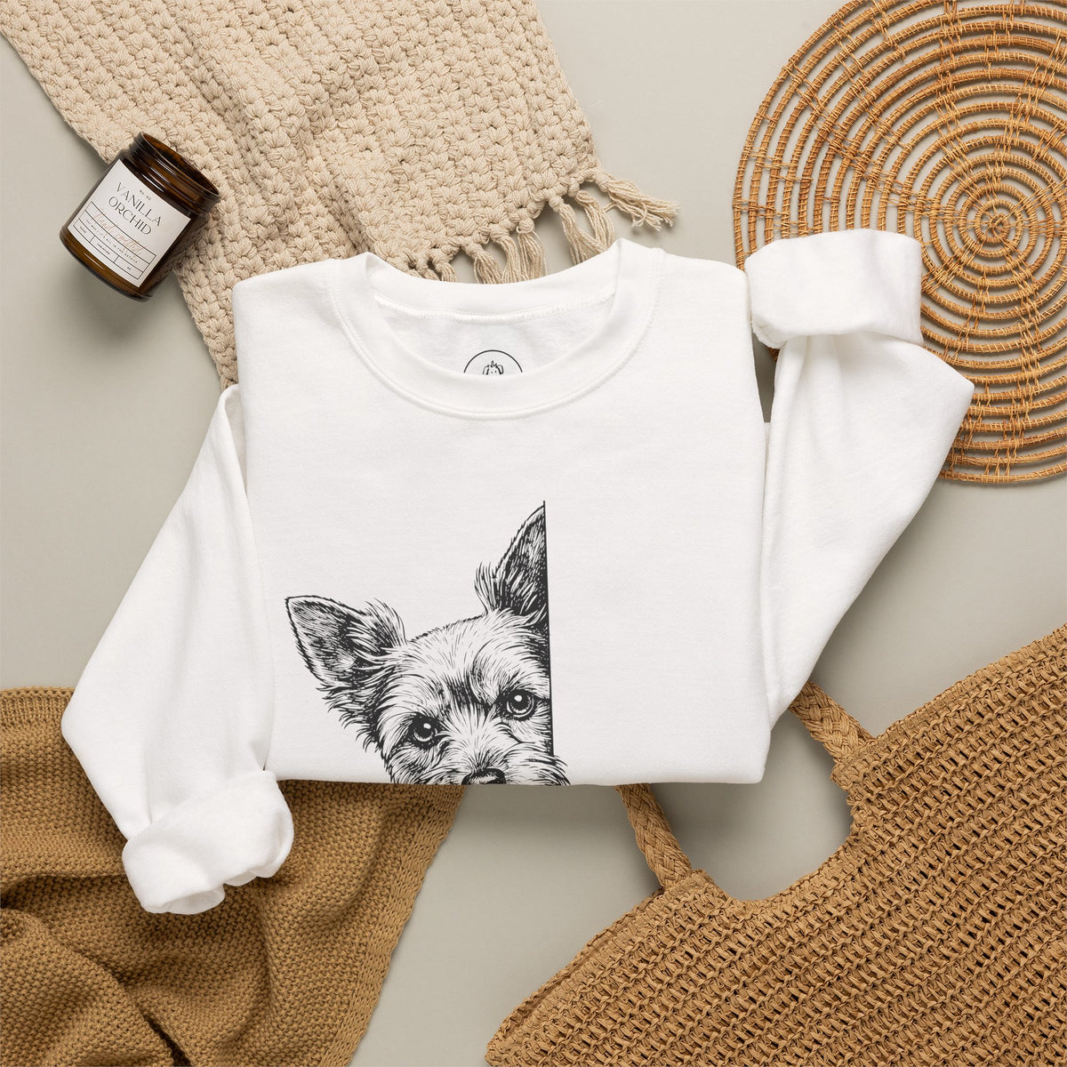 Yorkshire Terrier Yorkie Peeking Sweatshirt Taco-Dog