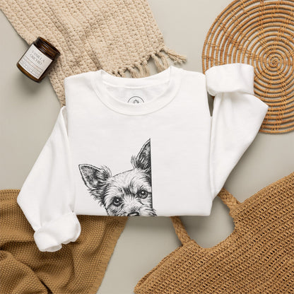 Yorkshire Terrier Yorkie Peeking Sweatshirt Taco-Dog