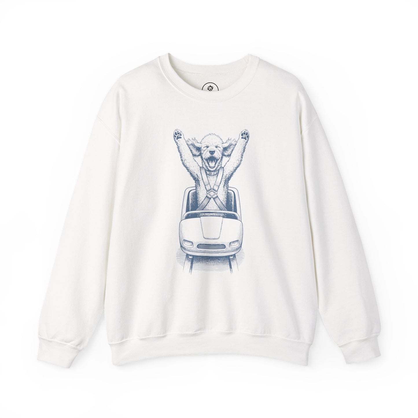 Poodle Roller Coaster Sweatshirt White Taco-Dog