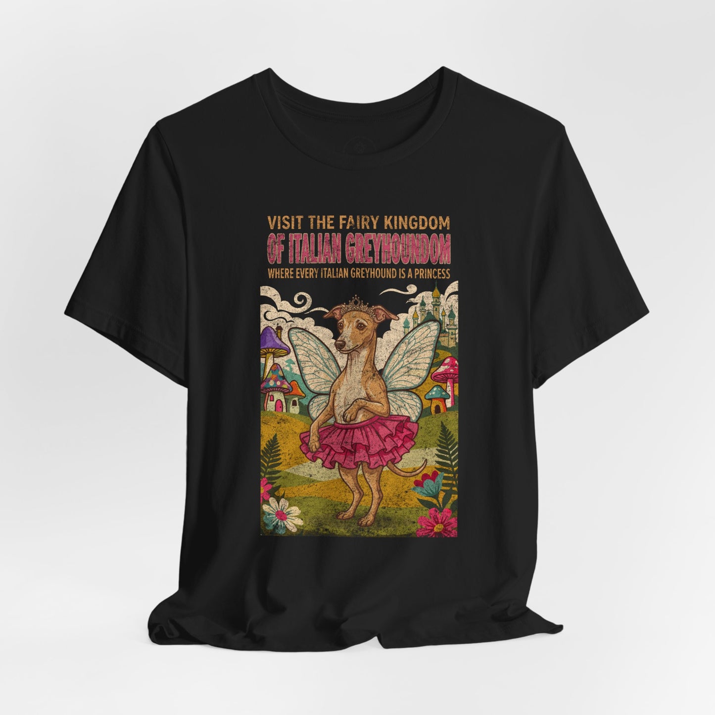 Italian Greyhound Whippet Fairy Kingdom T-Shirt Taco-Dog