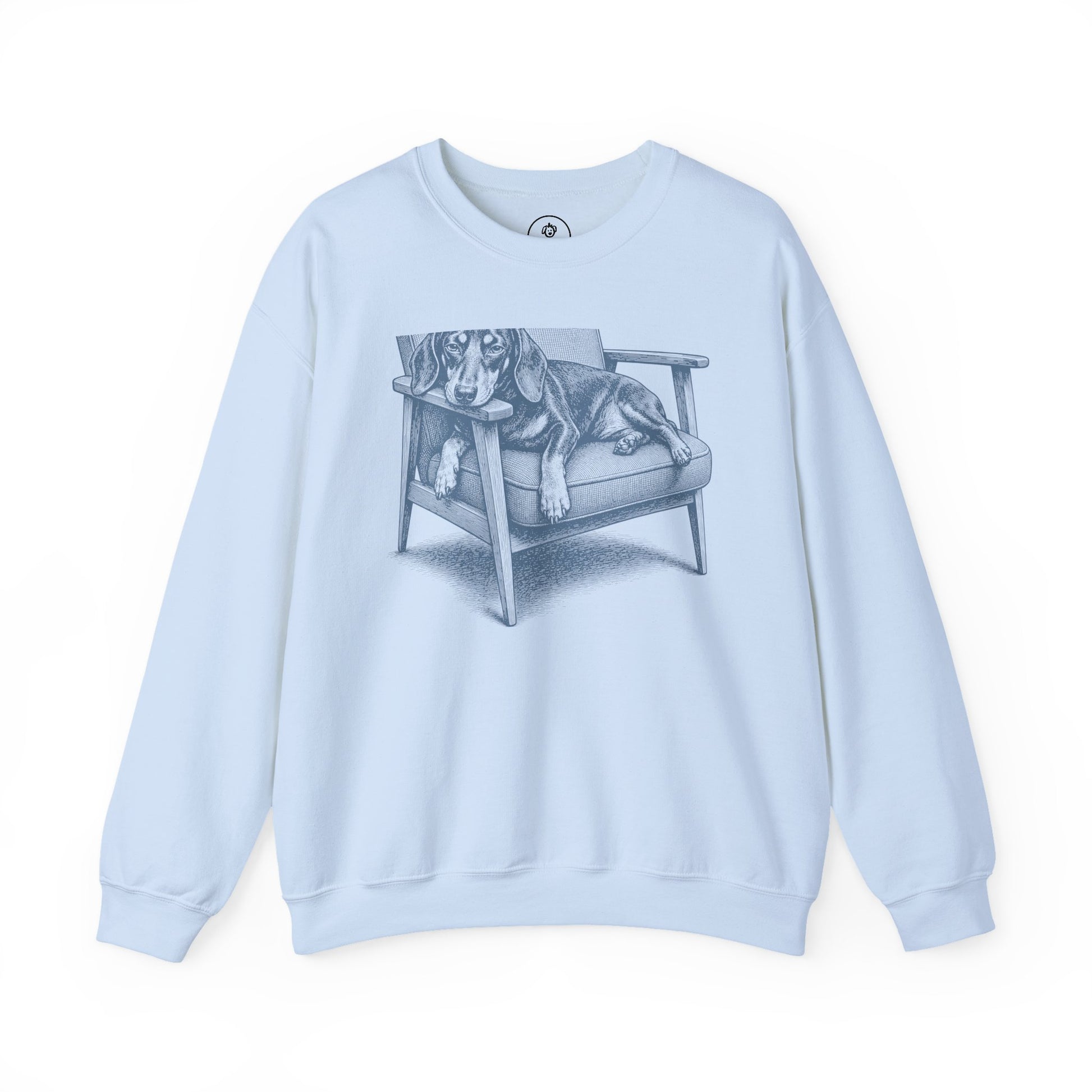 Dachshund Occupied Sweatshirt Light Blue Taco-Dog