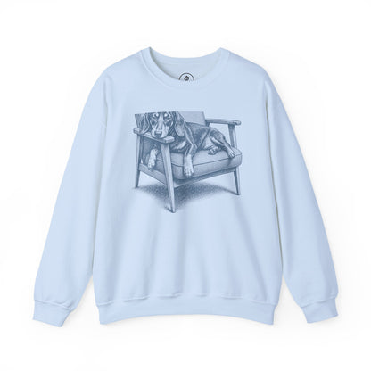 Dachshund Occupied Sweatshirt Light Blue Taco-Dog