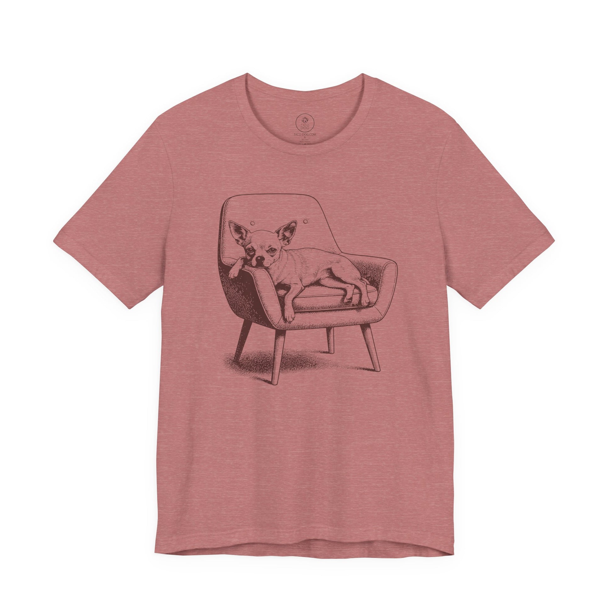 Chihuahua Occupied T-Shirt Heather Mauve Taco-Dog