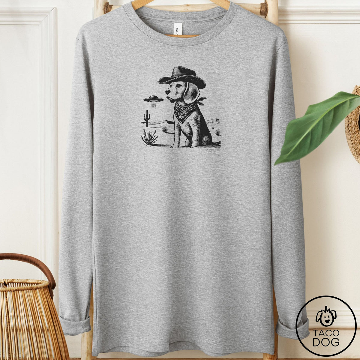 Beagle Cowboy UFO Long Sleeve Tee