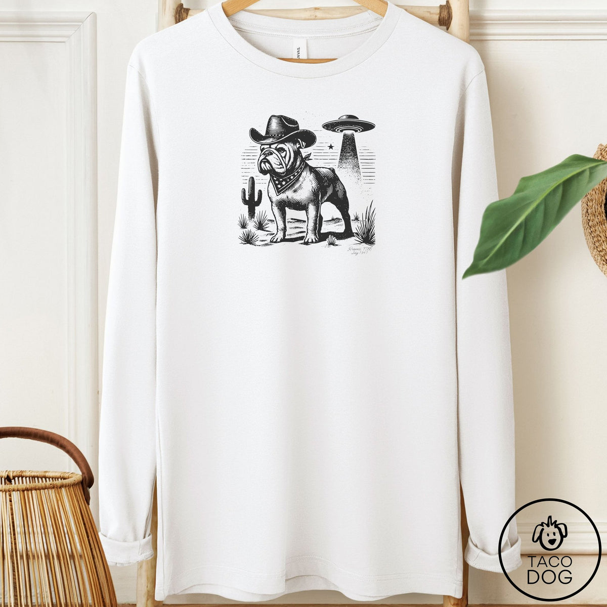 Bulldog Cowboy UFO Long Sleeve Tee