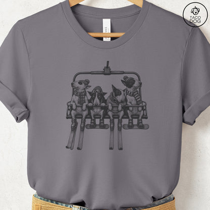 Bull Terrier Chair Lift T-Shirt Storm Taco-Dog