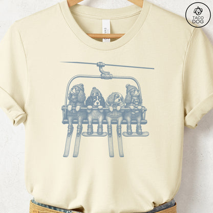 Cavalier King Charles Spaniel Chair Lift T-Shirt Natural Taco-Dog