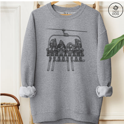 Cavalier King Charles Spaniel Chair Lift Sweatshirt Graphite Heather Taco-Dog