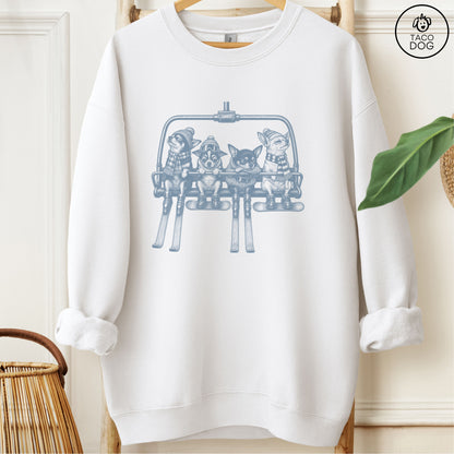 Chihuahua Chair Lift Sweatshirt White Taco-Dog