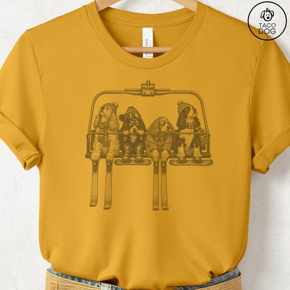 Cocker Spaniel Chair Lift T-Shirt Mustard Taco-Dog