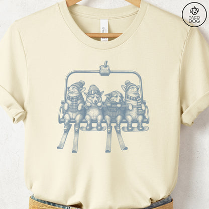 Corgi Chair Lift T-Shirt Natural Taco-Dog
