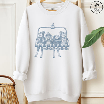 Corgi Chair Lift Sweatshirt White Taco-Dog