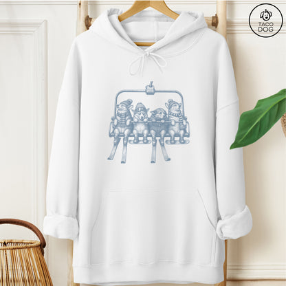 Corgi Chair Lift Hoodie White Taco-Dog