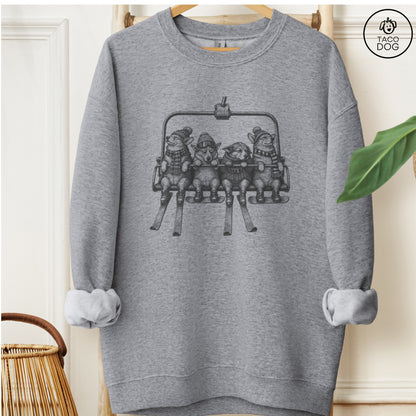 Corgi Chair Lift Sweatshirt Graphite Heather Taco-Dog