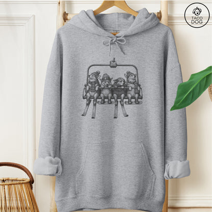 Corgi Chair Lift Hoodie Graphite Heather Taco-Dog
