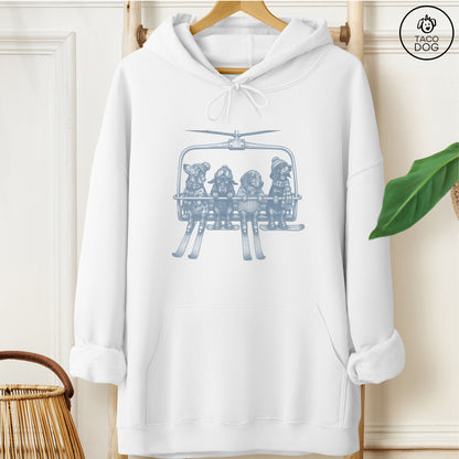 Dachshund Chair Lift Hoodie White Taco-Dog