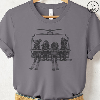 Dachshund Chair Lift T-Shirt Storm Taco-Dog