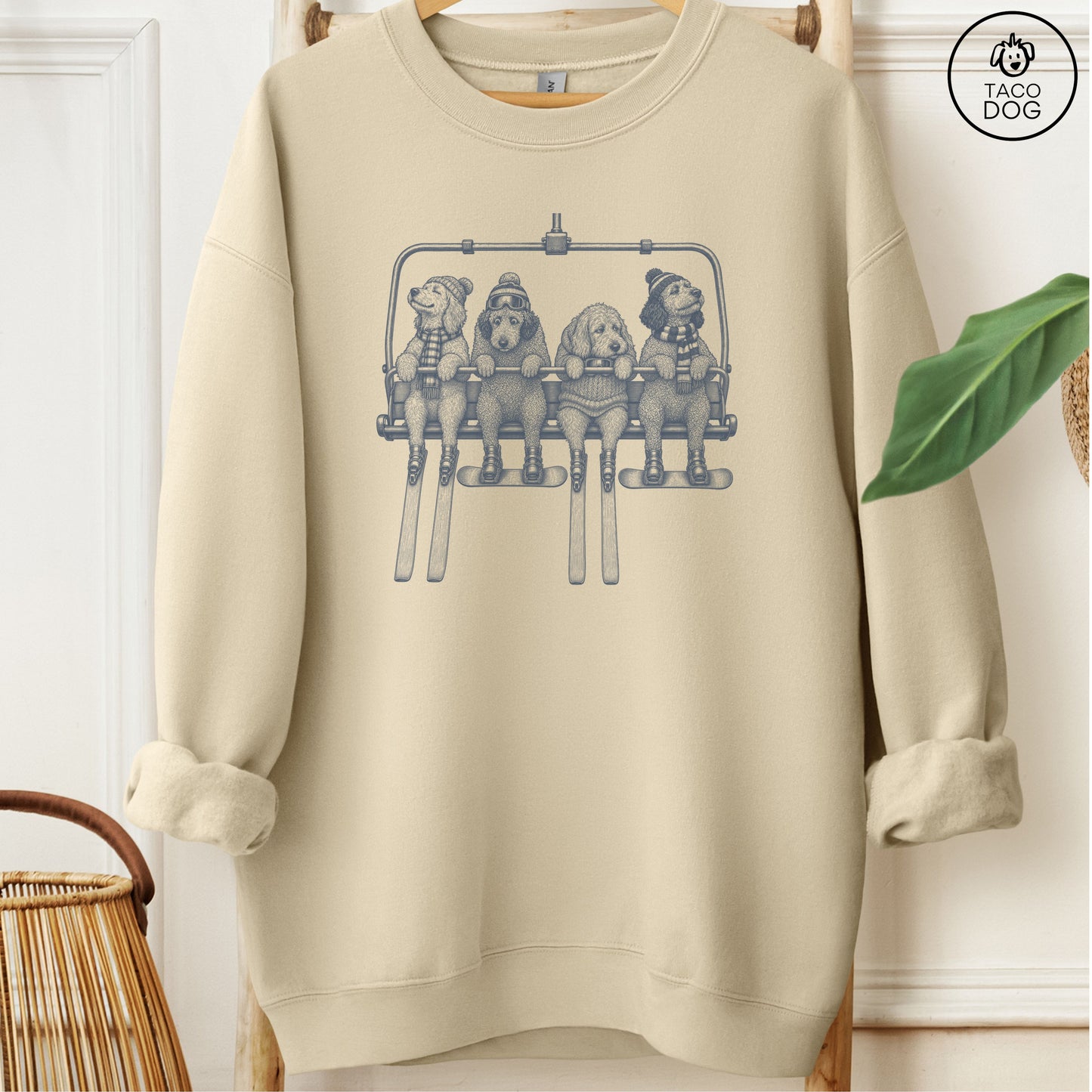 Doodle Chair Lift Sweatshirt Sand Taco-Dog