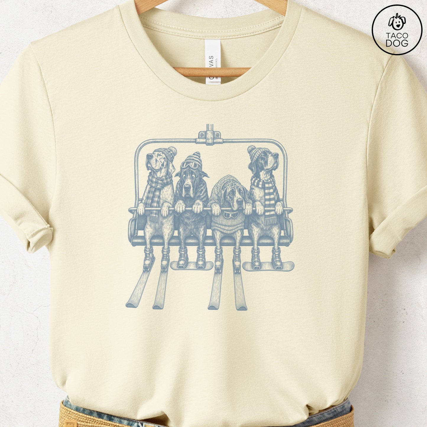 Great Dane Chair Lift T-Shirt Natural Taco-Dog