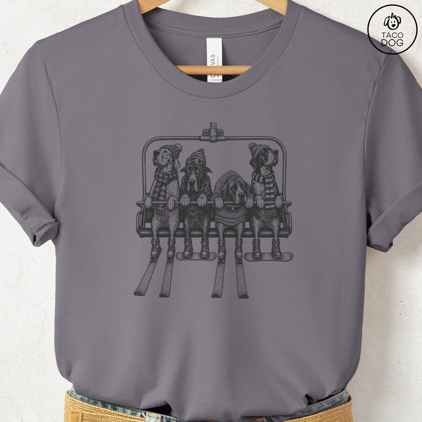 Great Dane Chair Lift T-Shirt Storm Taco-Dog
