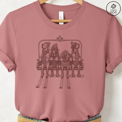 Great Dane Chair Lift T-Shirt Heather Mauve Taco-Dog