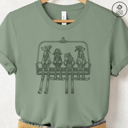Italian Greyhound Whippet Chair Lift T-Shirt Sage Taco-Dog