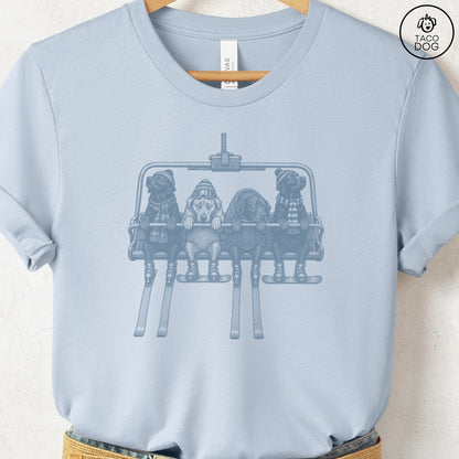 Labrador Chair Lift T-Shirt Light Blue Taco-Dog
