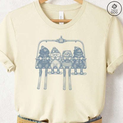 Pomeranian Chair Lift T-Shirt Natural Taco-Dog