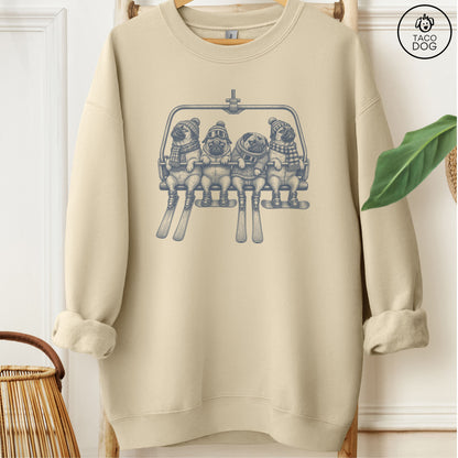 Pug Chair Lift Sweatshirt Sand Taco-Dog