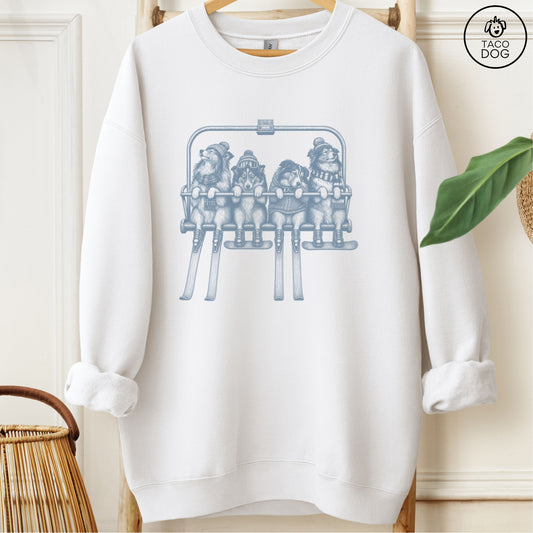 Shetland Sheepdog Chair Lift Sweatshirt White Taco-Dog
