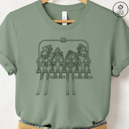 Shetland Sheepdog Chair Lift T-Shirt Sage Taco-Dog