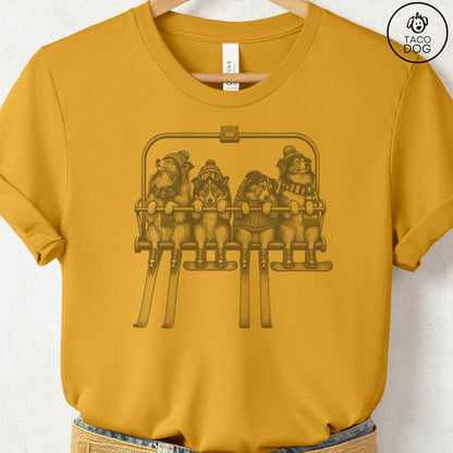 Shetland Sheepdog Chair Lift T-Shirt Mustard Taco-Dog