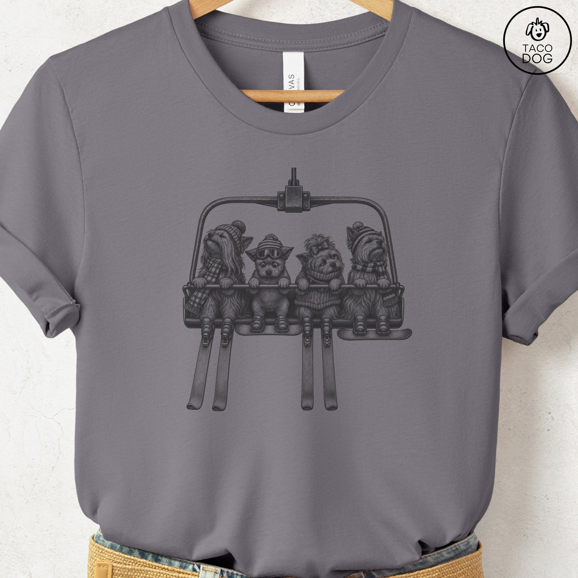 Yorkshire Terrier Yorkie Chair Lift T-Shirt Storm Taco-Dog