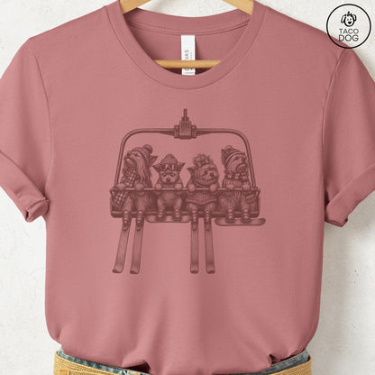 Yorkshire Terrier Yorkie Chair Lift T-Shirt Heather Mauve Taco-Dog
