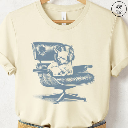 Chihuahua Eames Headphones T-Shirt Natural XS Taco-Dog