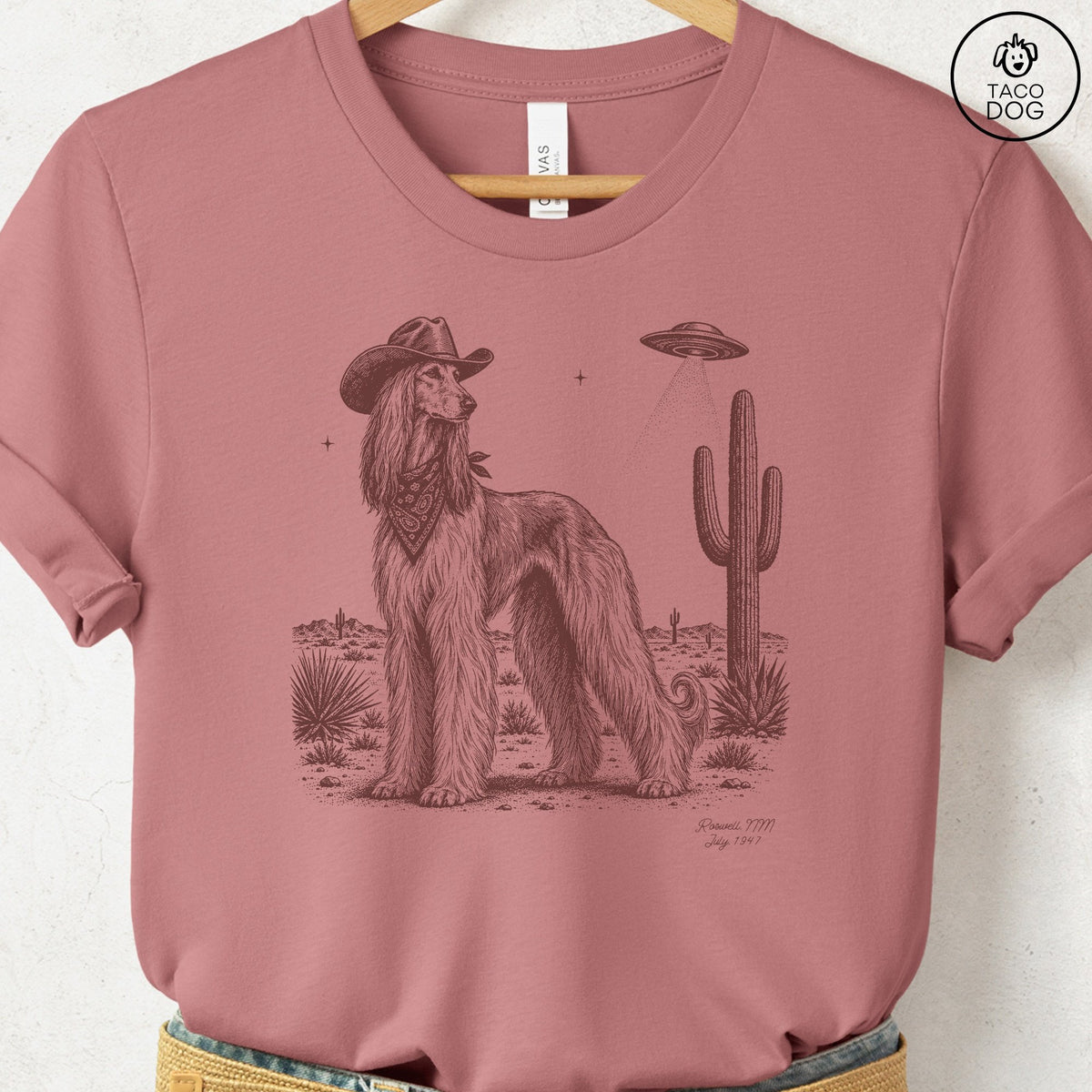 Afghan Hound Cowboy UFO T-Shirt