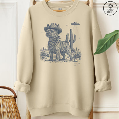 Cairn Terrier Cowboy UFO Sweatshirt Sand Taco-Dog