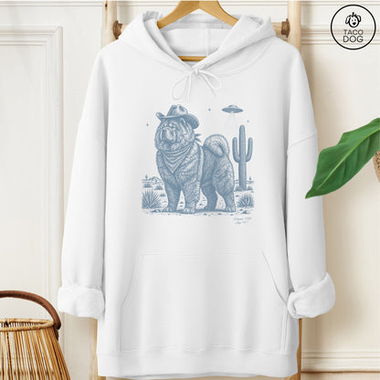 Chow Chow Cowboy UFO Hoodie White Taco-Dog