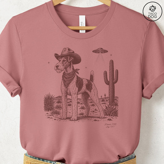 Wire Fox Terrier Cowboy UFO T-Shirt