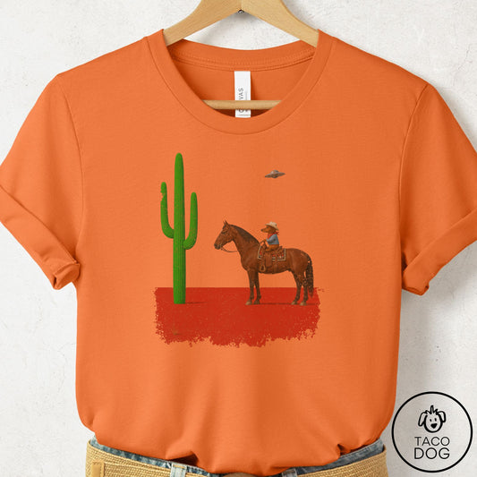 Dachshund Cowboy Cactus T-Shirt Burnt Orange Taco-Dog