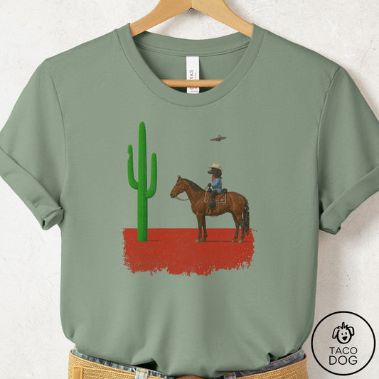 Poodle Cowboy Cactus T-Shirt Sage Taco-Dog