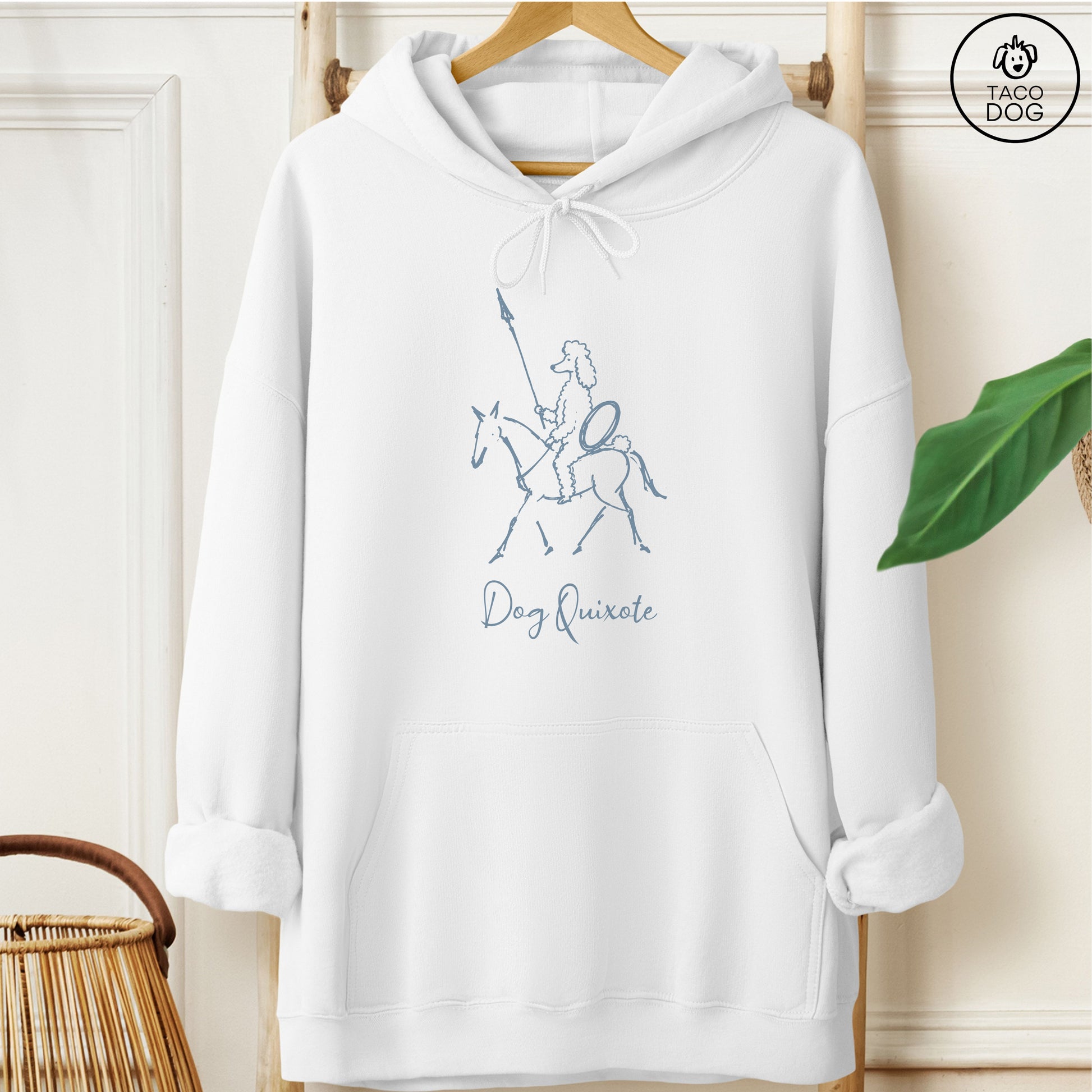 Poodle Dog Quixote Hoodie White Taco-Dog