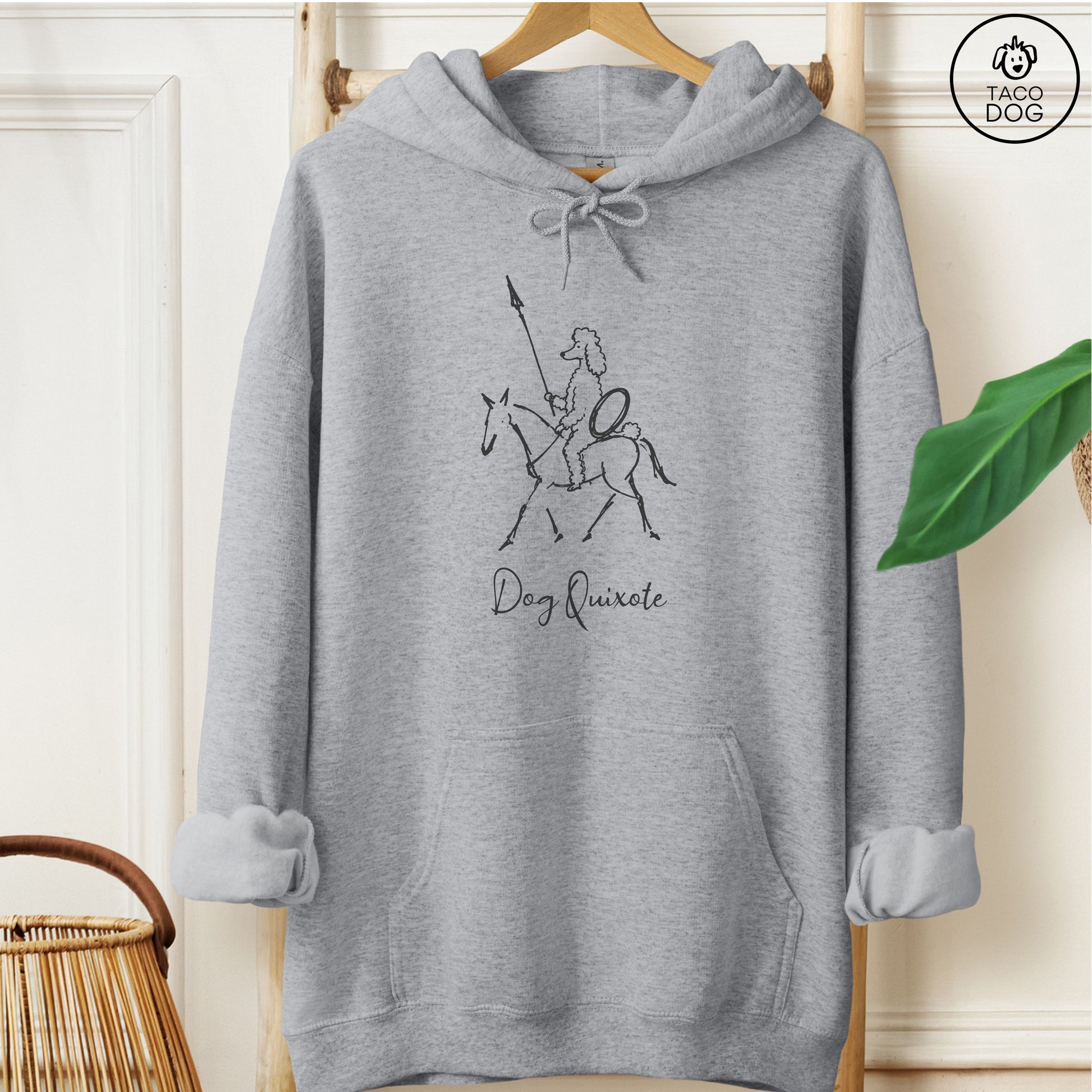 Poodle Dog Quixote Hoodie Graphite Heather Taco-Dog