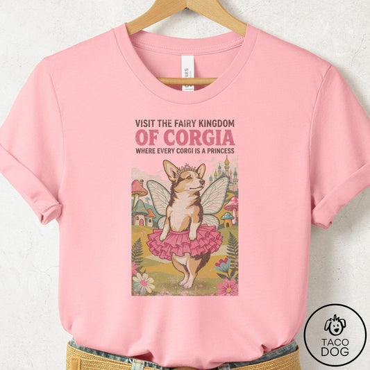 Corgi Fairy Kingdom T-Shirt Pink Taco-Dog