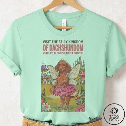 Dachshund Fairy Kingdom T-Shirt Mint Taco-Dog