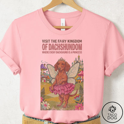 Dachshund Fairy Kingdom T-Shirt Pink Taco-Dog
