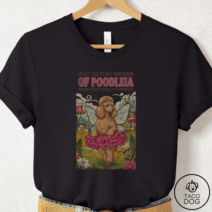 Poodle Fairy Kingdom T-Shirt Black Taco-Dog
